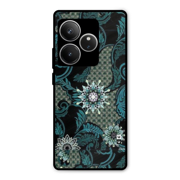 Bottle Green Floral Metal Back Case for Realme GT 6