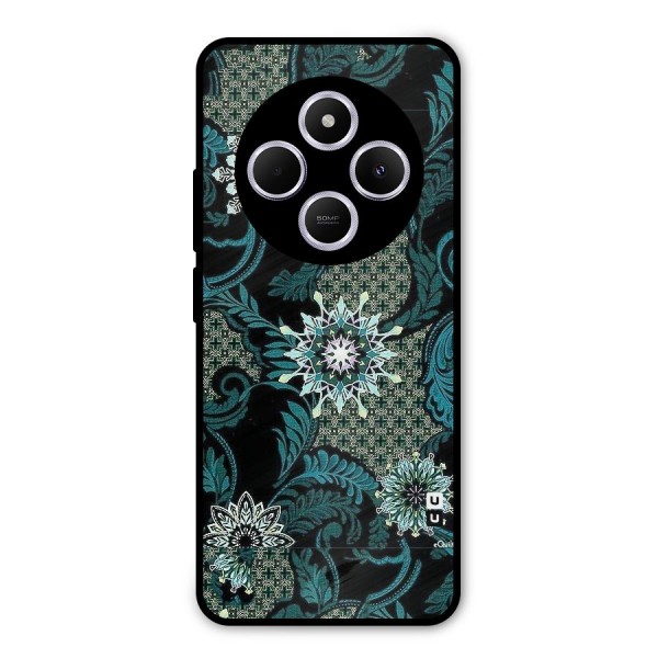 Bottle Green Floral Metal Back Case for Redmi A4