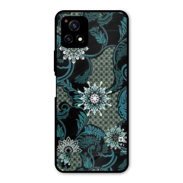 Bottle Green Floral Metal Back Case for Vivo Y72 5G