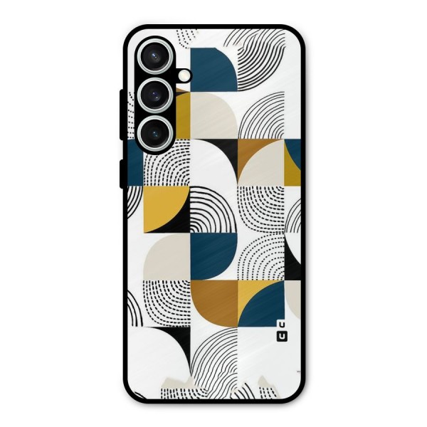 Boxes Pattern Metal Back Case for Galaxy S23 FE