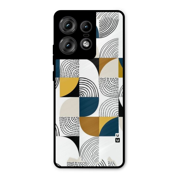 Boxes Pattern Metal Back Case for Motorola Edge 50 Pro