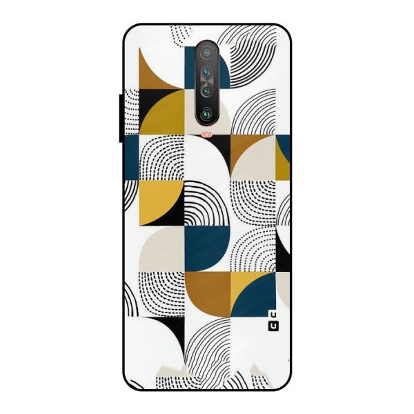 Boxes Pattern Metal Back Case for Poco X2
