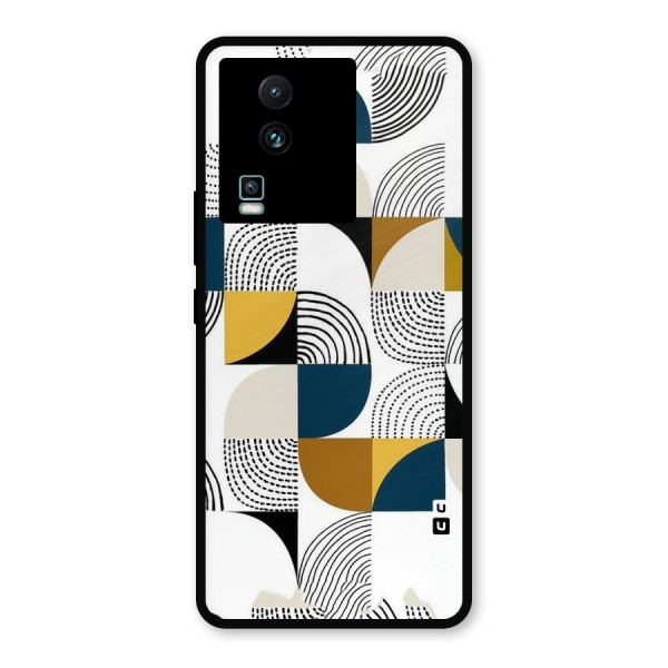 Boxes Pattern Metal Back Case for iQOO Neo 7 Pro