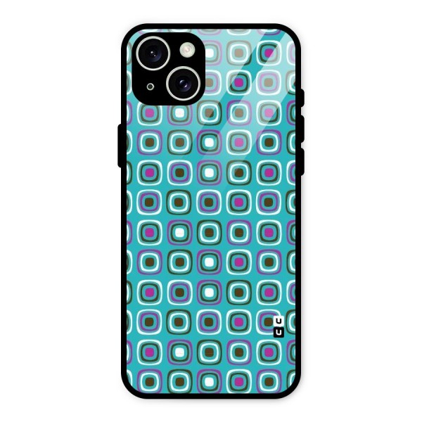 Boxes Tiny Pattern Glass Back Case for iPhone 15 Plus