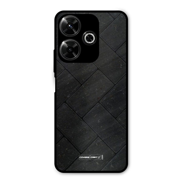 Bricks Pattern Metal Back Case for Poco M6 Plus