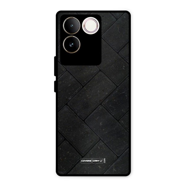 Bricks Pattern Metal Back Case for Vivo T2 Pro