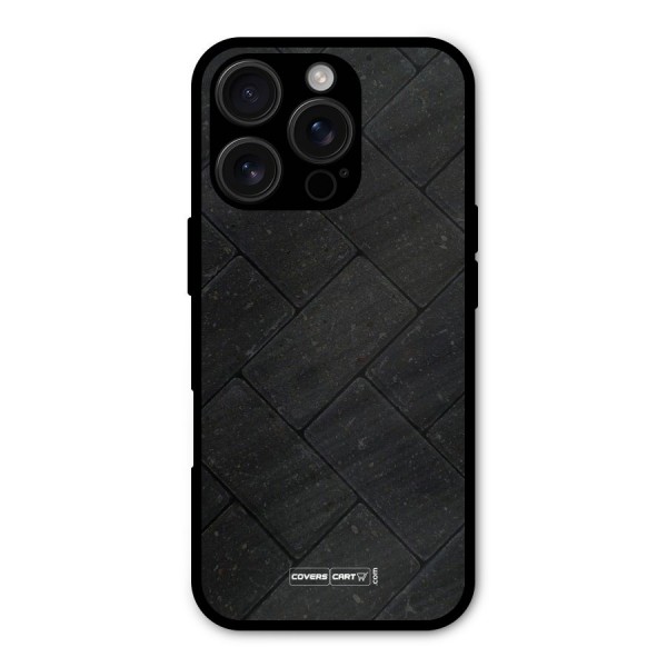 Bricks Pattern Metal Back Case for iPhone 16 Pro