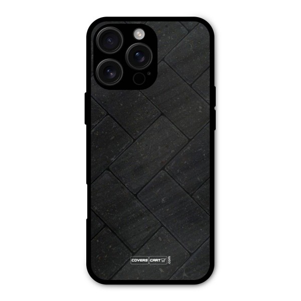 Bricks Pattern Metal Back Case for iPhone 16 Pro Max