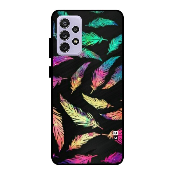 Bright Feathers Metal Back Case for Galaxy A72