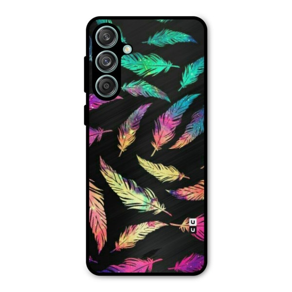 Bright Feathers Metal Back Case for Galaxy M55 5G