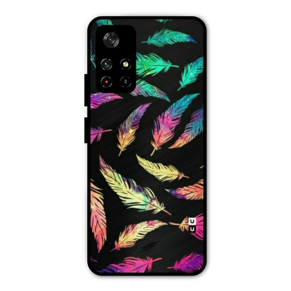 Bright Feathers Metal Back Case for Poco M4 Pro 5G