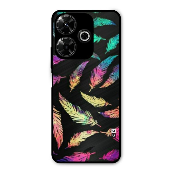 Bright Feathers Metal Back Case for Poco M6 Plus