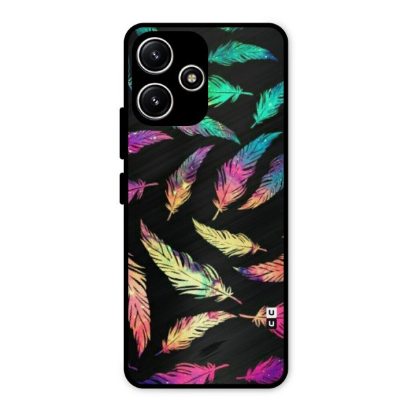 Bright Feathers Metal Back Case for Redmi 12 5G