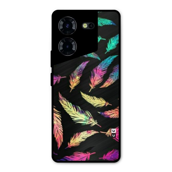Bright Feathers Metal Back Case for Tecno Pova 5 Pro 5G