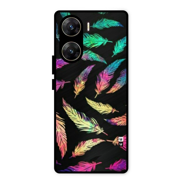 Bright Feathers Metal Back Case for Vivo V29e