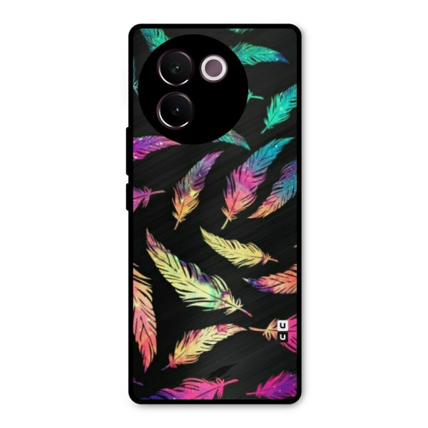 Bright Feathers Metal Back Case for Vivo V30e