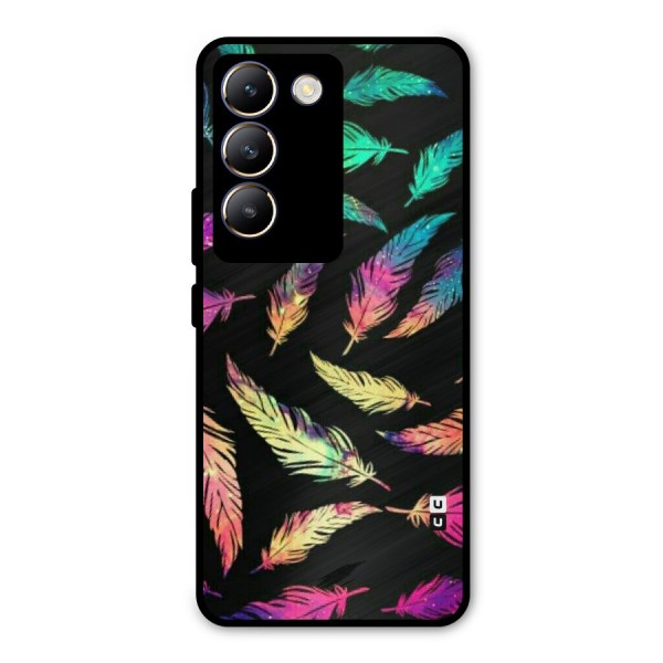 Bright Feathers Metal Back Case for Vivo Y200e