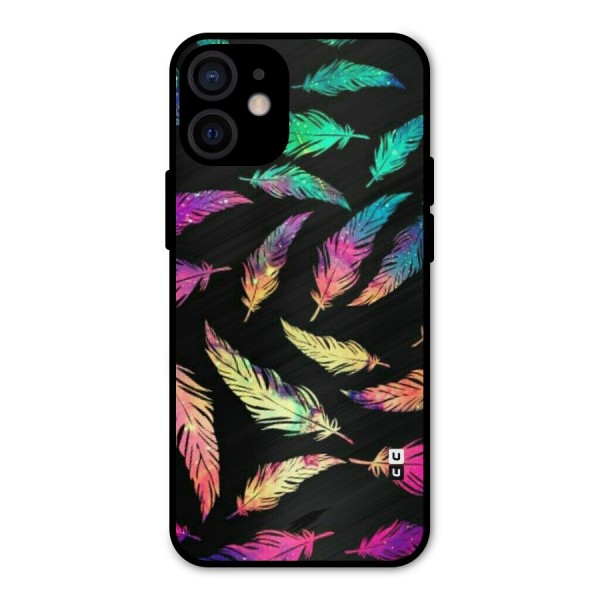Bright Feathers Metal Back Case for iPhone 12 Mini