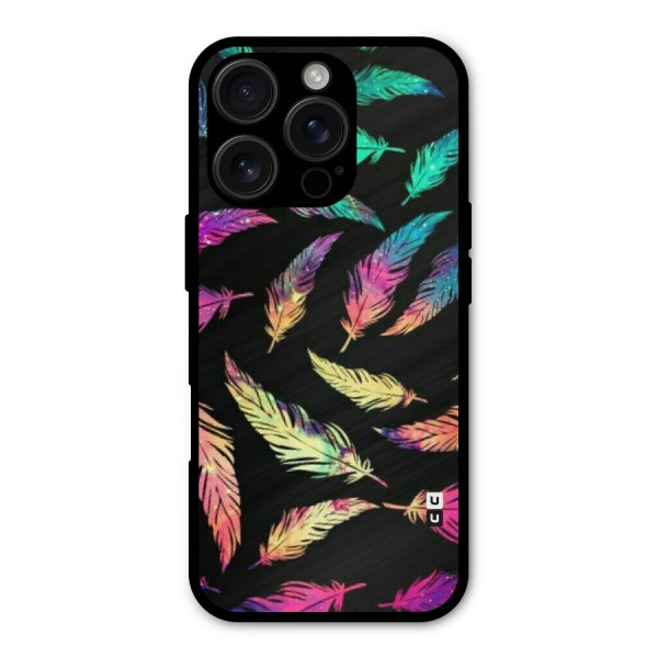 Bright Feathers Metal Back Case for iPhone 16 Pro