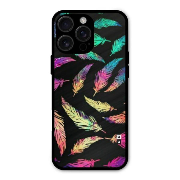 Bright Feathers Metal Back Case for iPhone 16 Pro Max