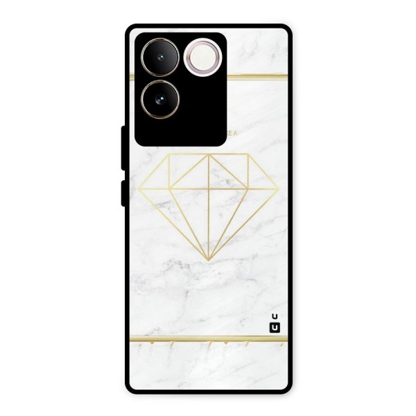 Bright Gold Diamond Metal Back Case for Vivo T2 Pro