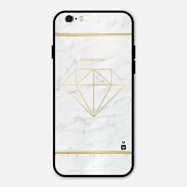 Bright Gold Diamond Metal Back Case for iPhone 6 6s