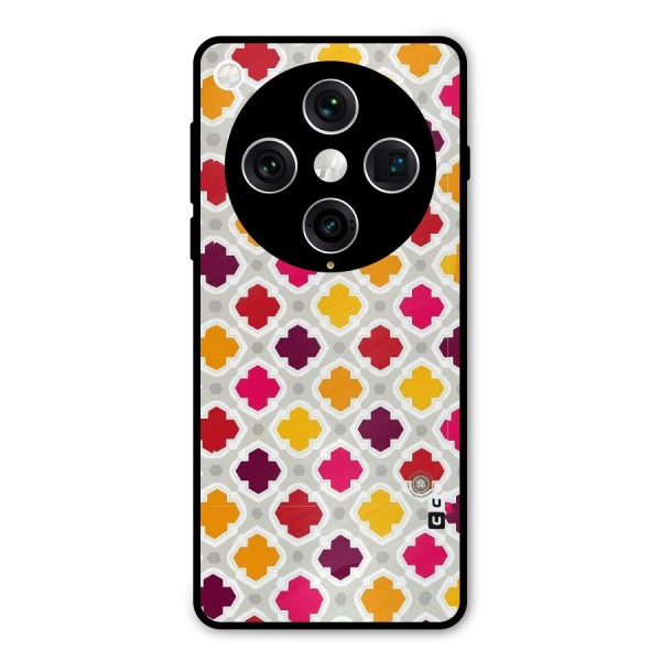 Bright Pattern Metal Back Case for Oppo Find X8 Pro