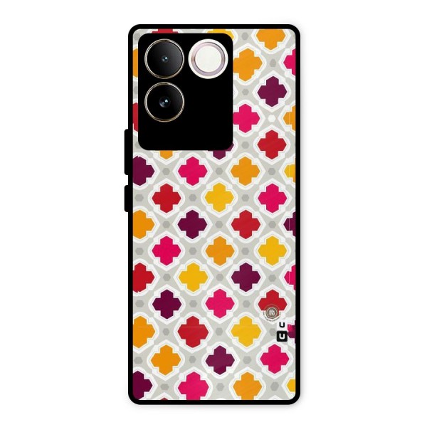 Bright Pattern Metal Back Case for iQOO Z7 Pro