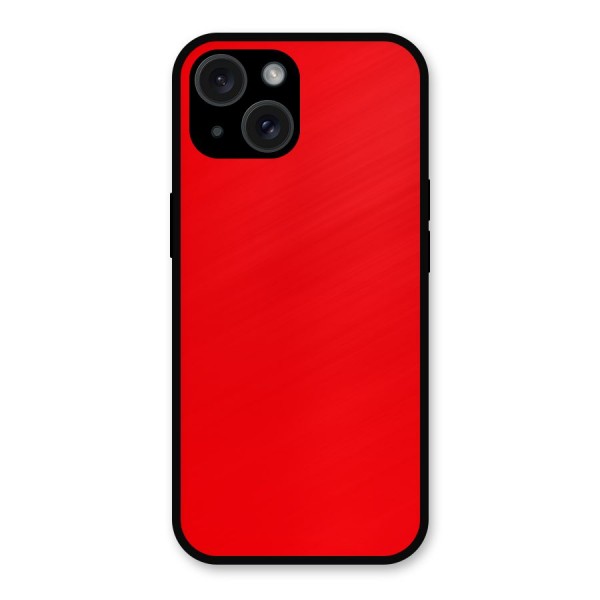 Bright Red Metal Back Case for iPhone 15