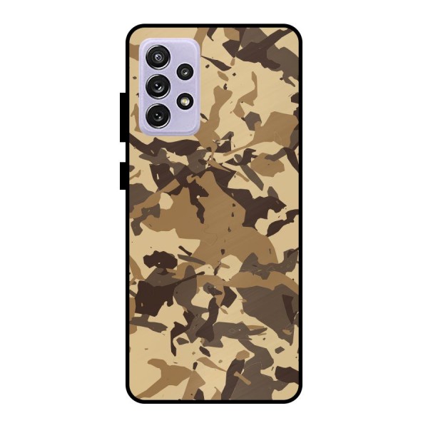 Brown Camouflage Army Metal Back Case for Galaxy A72