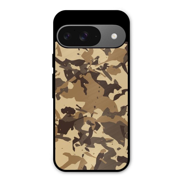 Brown Camouflage Army Metal Back Case for Google Pixel 9