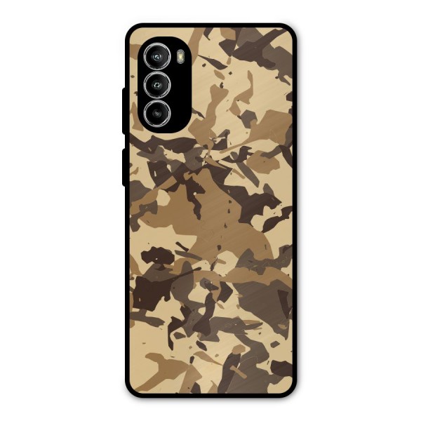 Brown Camouflage Army Metal Back Case for Moto G52
