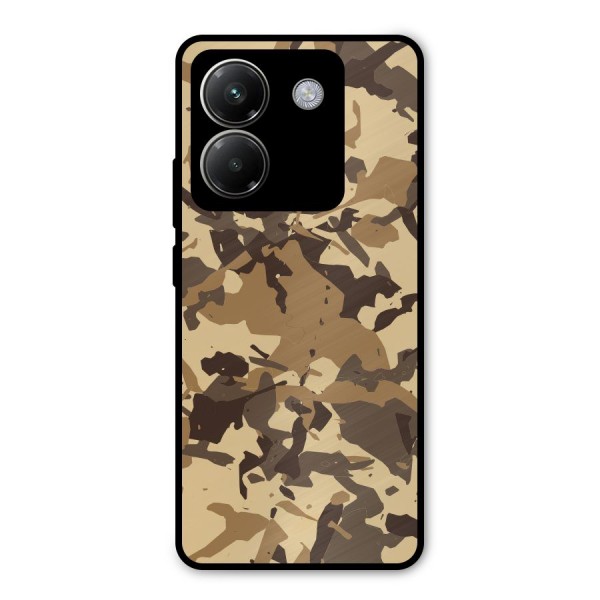 Brown Camouflage Army Metal Back Case for Poco M7 Pro 5G