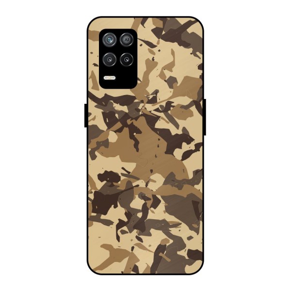 Brown Camouflage Army Metal Back Case for Realme 9 5G