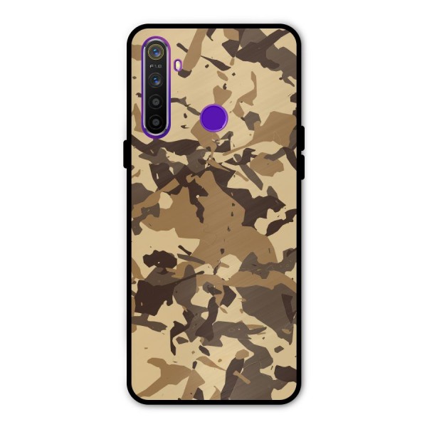 Brown Camouflage Army Metal Back Case for Realme Narzo 10