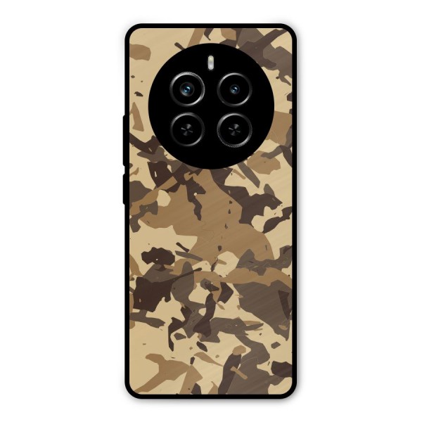 Brown Camouflage Army Metal Back Case for Realme P1 Pro