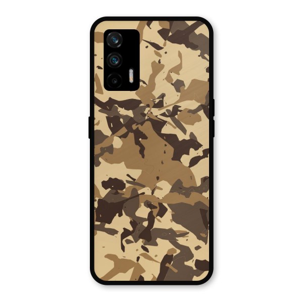 Brown Camouflage Army Metal Back Case for Realme X7 Max