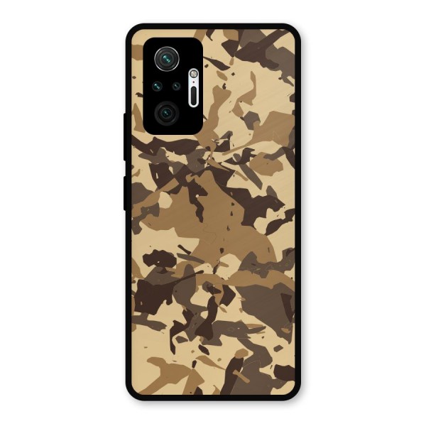 Brown Camouflage Army Metal Back Case for Redmi Note 10 Pro Max
