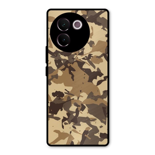 Brown Camouflage Army Metal Back Case for Vivo V30e