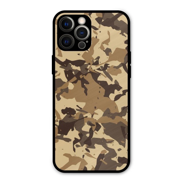 Brown Camouflage Army Metal Back Case for iPhone 12 Pro Max