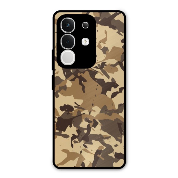 Brown Camouflage Army Metal Back Case for iQOO Z10x
