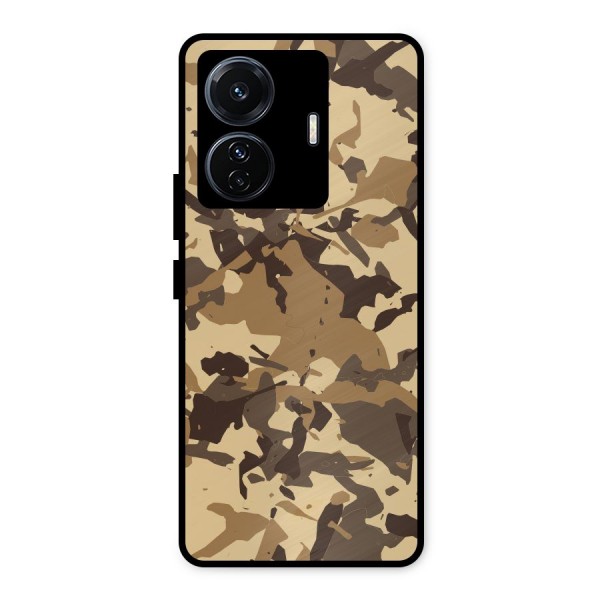 Brown Camouflage Army Metal Back Case for iQOO Z6