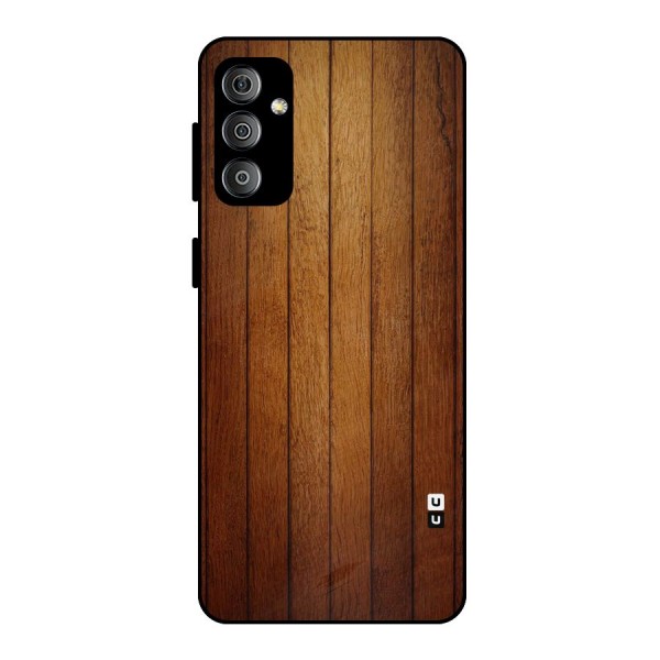 Brown Wood Design Metal Back Case for Galaxy F23