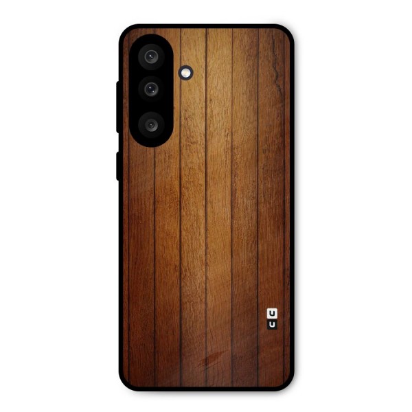 Brown Wood Design Metal Back Case for Galaxy M56