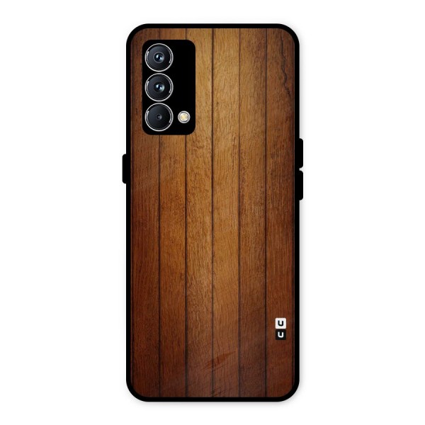 Brown Wood Design Metal Back Case for Realme GT Master Edition