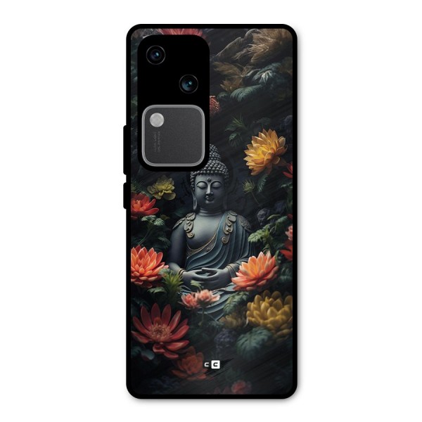 Buddha With Flower Metal Back Case for Vivo V30