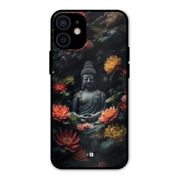 Buddha With Flower Metal Back Case for iPhone 12 Mini