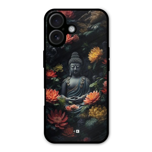 Buddha With Flower Metal Back Case for iPhone 16