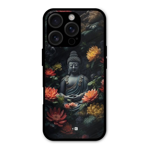 Buddha With Flower Metal Back Case for iPhone 16 Pro