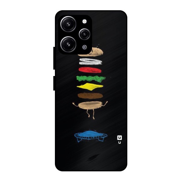 Burger Jump Glass Back Case for Redmi 12 4G